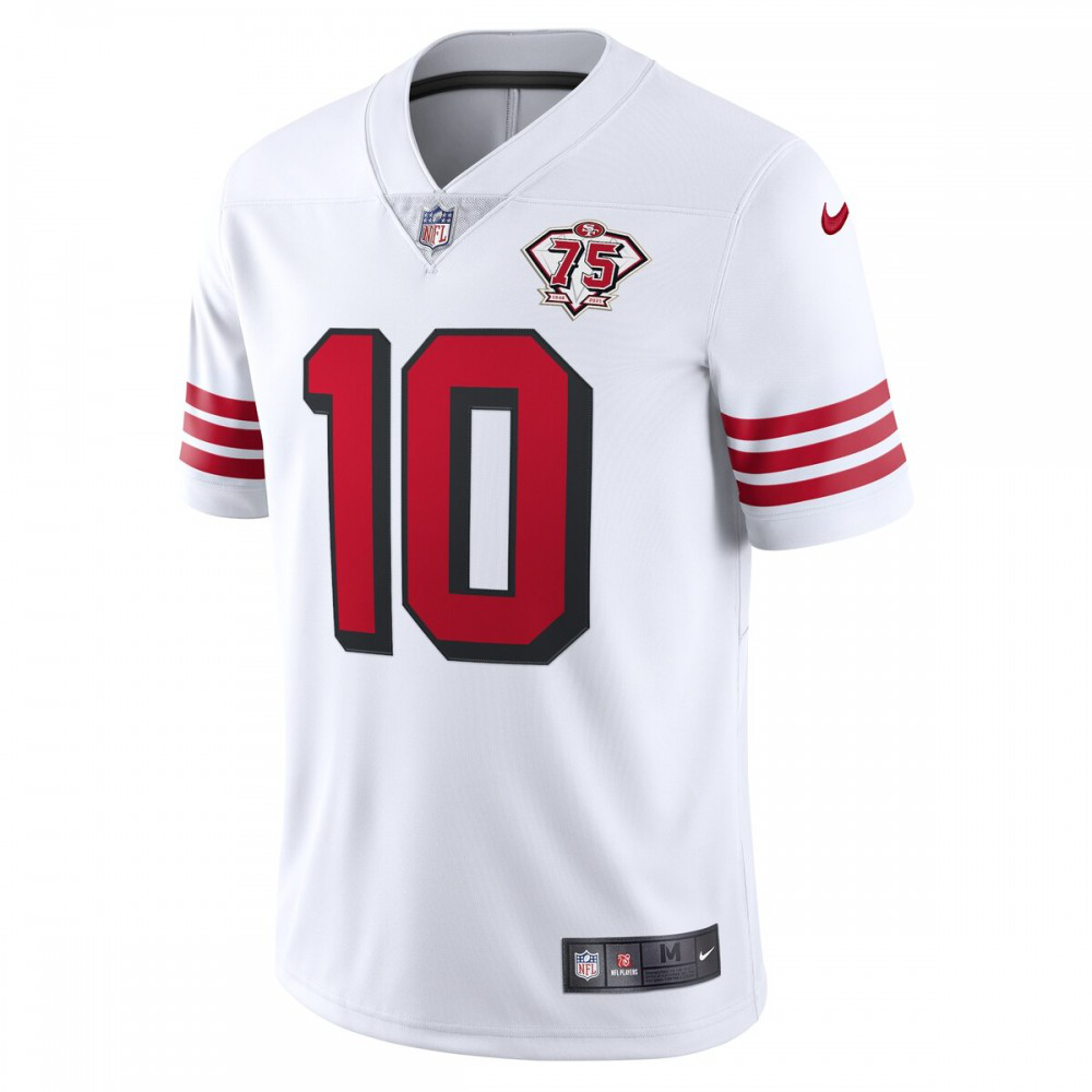 Jimmy Garoppolo San Francisco 49ers Nike 75th Anniversary 2nd Alternate Vapor Limited Jersey - White-GridironStore